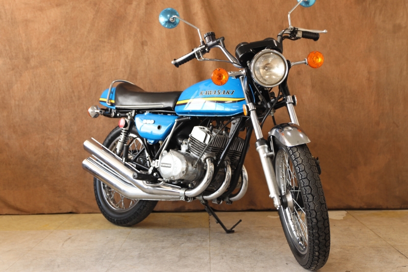 カワサキ 350SS 73年式 BLUE MACH コンテナ入荷映像あり! 9