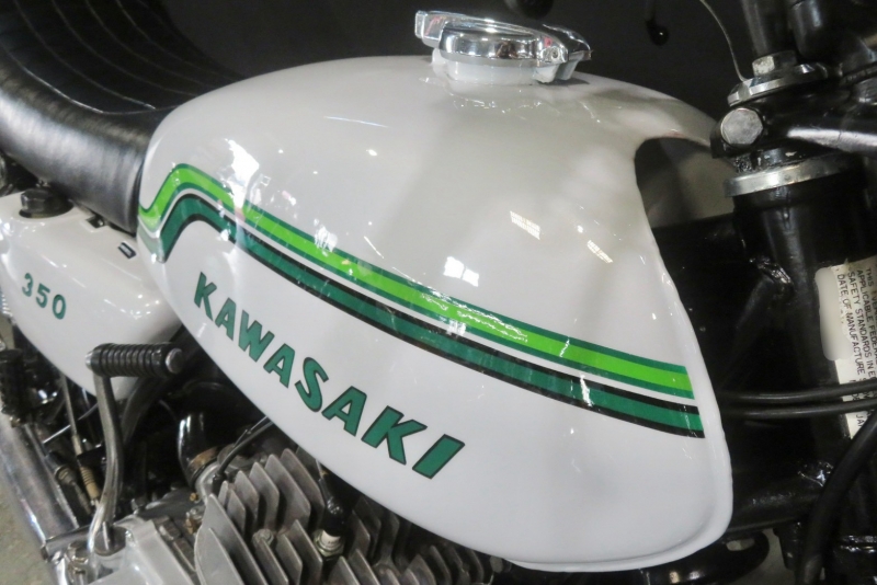 カワサキ 350SS(S2)白虹カラー 純正3本出しマフラー 5